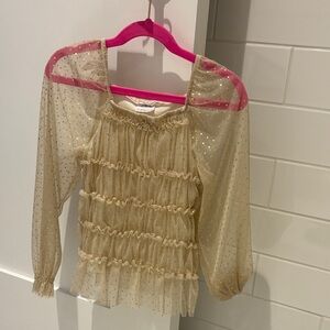 Zara Gold Sheer Kids Blouse